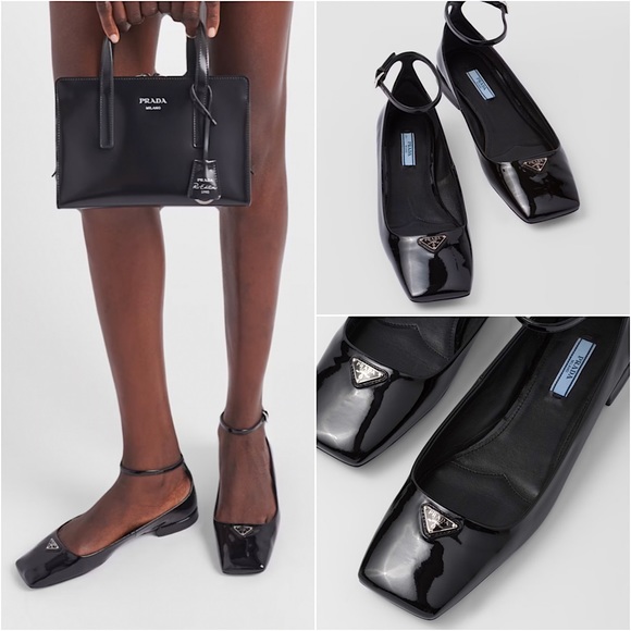 New Prada Patent leather ballerinas $ 1,120 38.5 SS23 - Picture 1 of 15